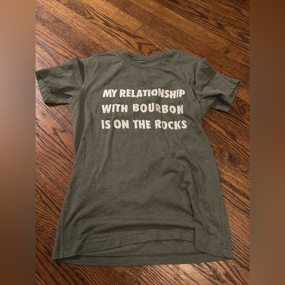 Relationship with bourbon novelty gray women’s shirt size small